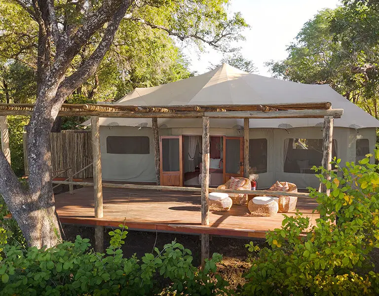 Chindeni Bushcamp tented suite exterior.