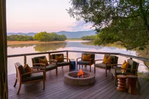 Enjoy golden hour on the deck.