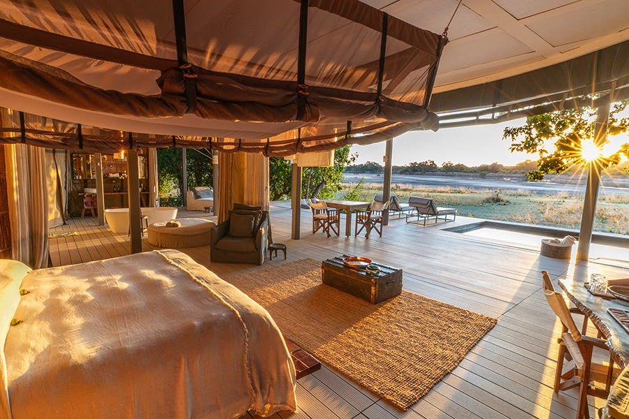 An open-plan tented suites with plunge pool and balcony look over the surrounding wilderness | Go2Africa