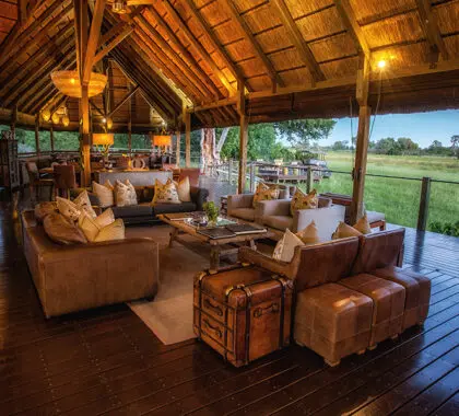 The main camp's comfortable lounge.