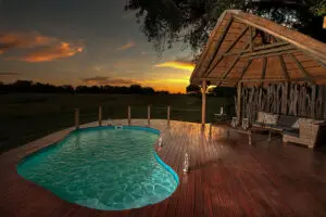 Cool off at the swimming pool.