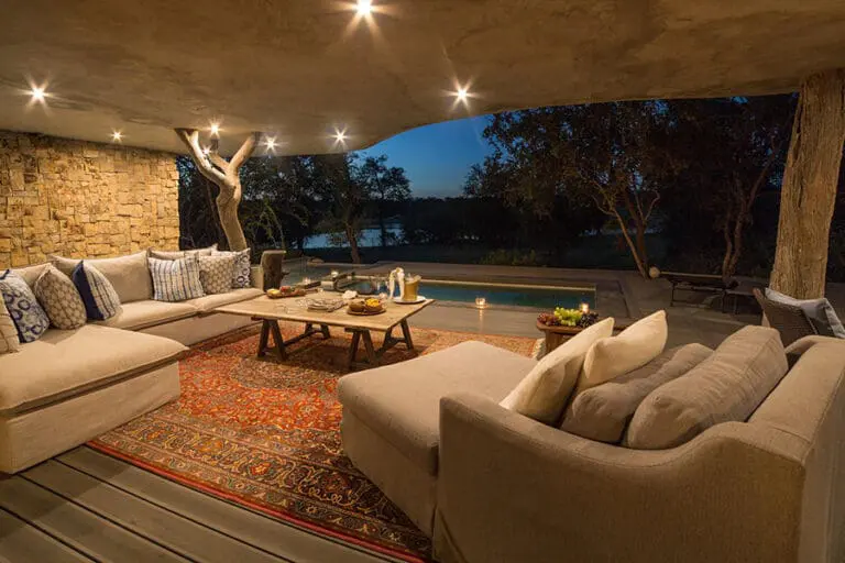 Settle into a lounger on the large wooden sun deck.