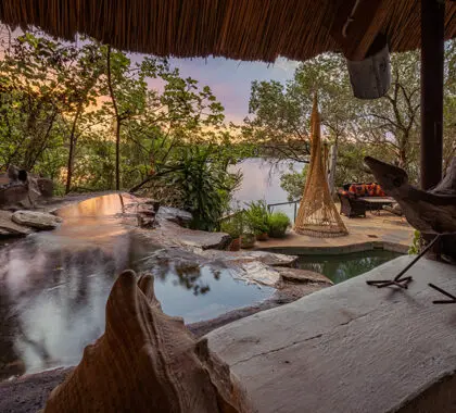 Dip in the swimming pool at Chundukwa River Lodge.