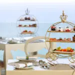 Breakfast dining with a view of the ocean.