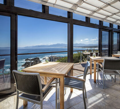 Dine overlooking the ocean at Cliff Lodge.