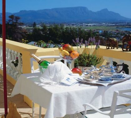 Enjoy a delicious meal while appreciating the stunning view