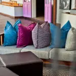 Pops of colour in the lounge.