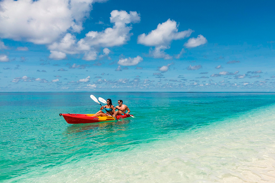 Explore the coastline by kayak.