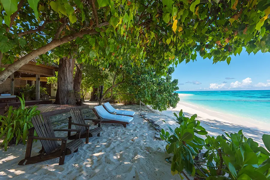Beachfront cottages. 