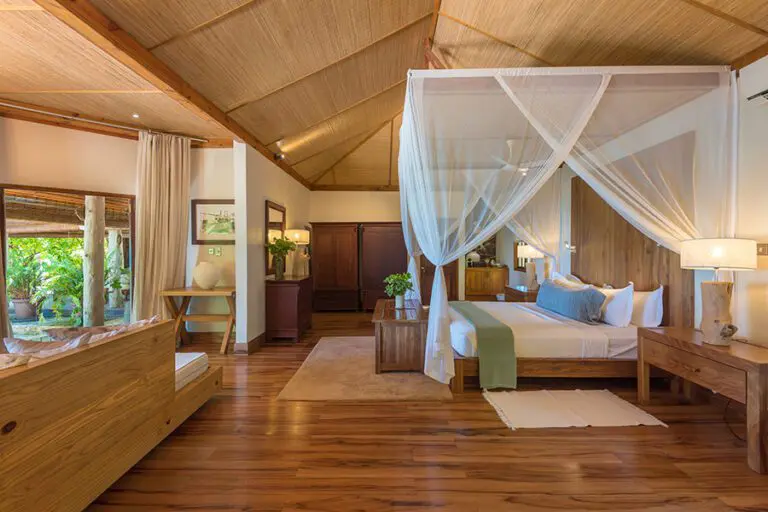 Spacious and well-appointed Beach Villa bedroom.