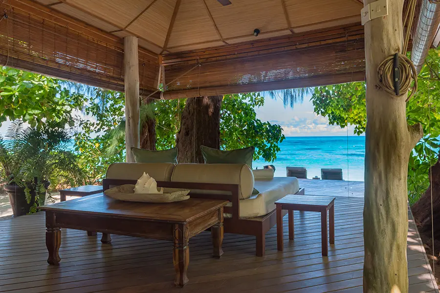 Terraza de la villa de la playa.