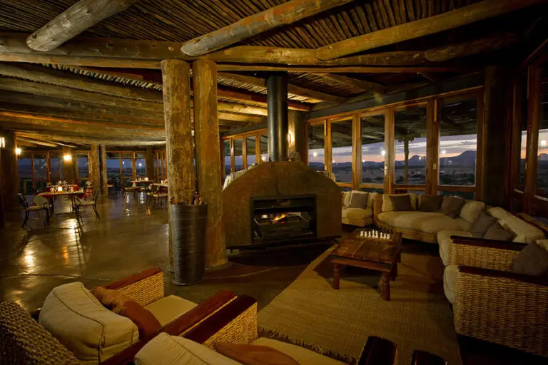 Cosy up by the fireplace.