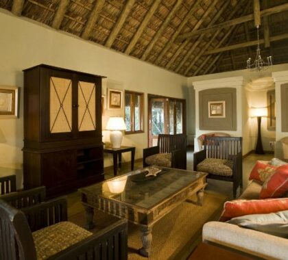 Interiors are comfortable, with high thatched roofs to create a light and airy beach lodge atmosphere.
