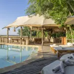 The pool deck at Dulini Anabezi.