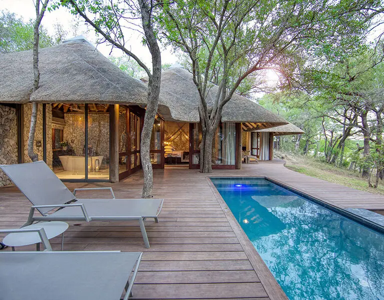 Each suite also features a private deck with a heated, infinity edge pool.