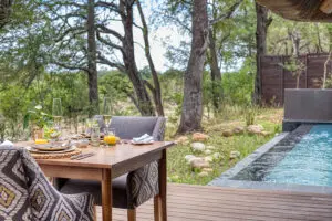 A private dining setup on your suite deck. 