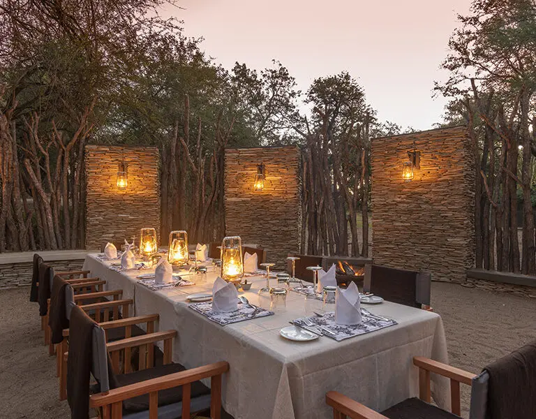 A boma dinner is always a highlight on safari. 