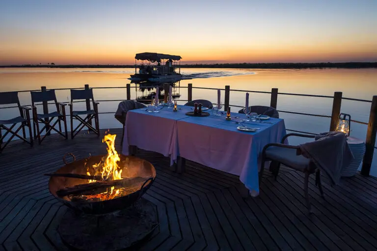 A candlelit affair on the deck under the stars.