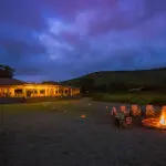 Dunia lodge and fire pit, cozy in the evenings.
