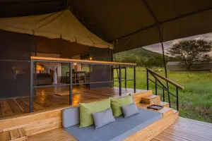 A perfect spot to relax on your deck looking out onto the Serengeti plains.