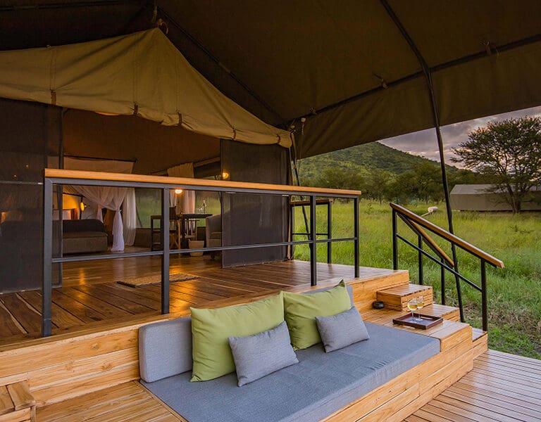 A perfect spot to relax on your deck looking out onto the Serengeti plains.