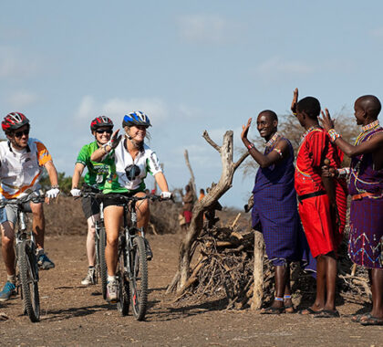 Ol Donyo Lodge offers mountain biking as one of their activities, an active way of visiting the locals!