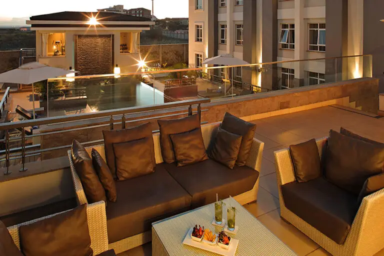 Enjoy a drink in the outdoor lounge.