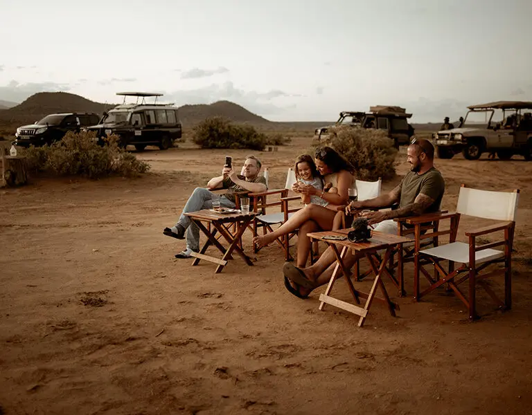 Sundowners with the family.