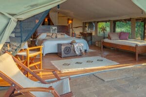 The tents are spacious and comfortable, with their own private decks.