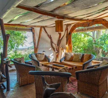 The indoor lounge at Elerain Camp.