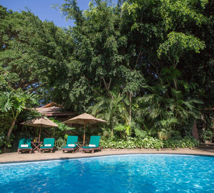 Swimming pool at Arusha Coffee Lodge.