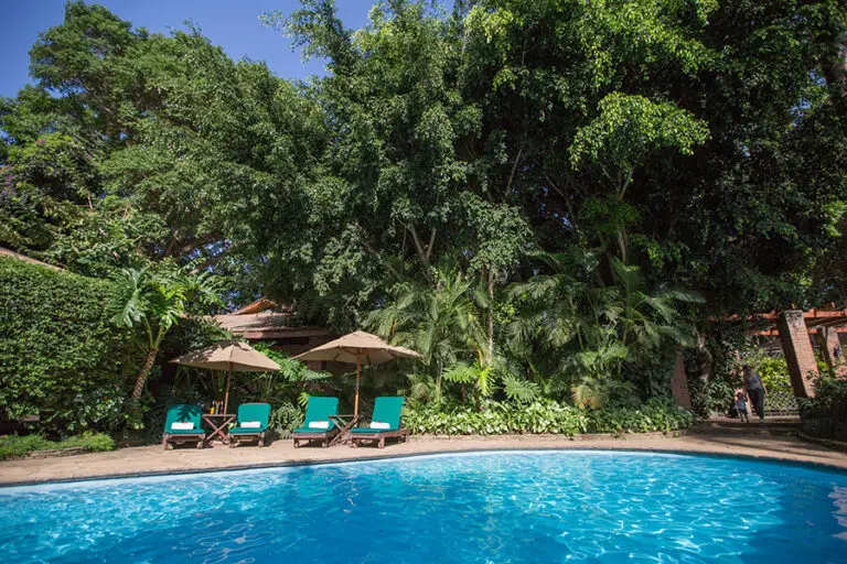 Swimming pool at Arusha Coffee Lodge.