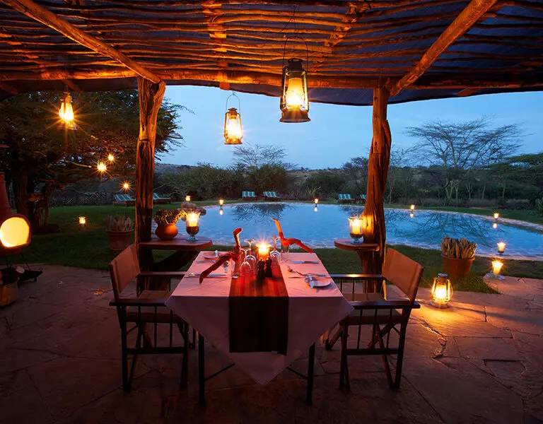 A romantic dinner for two can be arranged.
