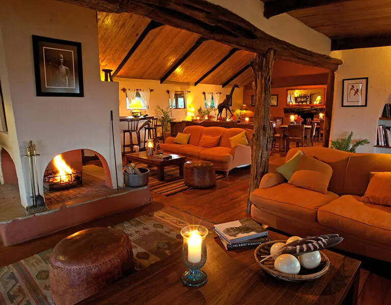 Relax in the lounge next to a crackling fire. 