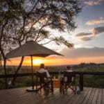 Vista de la puesta de sol desde el Campamento de Migración del Serengeti.