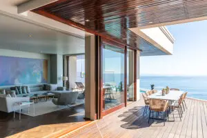 Ellerman Villa one lounge and outdoor dining area.