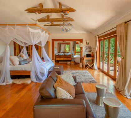Escarpment Luxury Lodge suite interior.