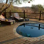 Each private suite has the luxury of its own plunge pool, private deck and comfortable loungers.
