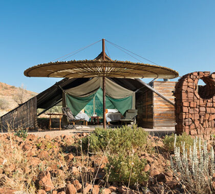 Each suite has breathtaking Damaraland views during the day & stunning star-studded vistas at night.