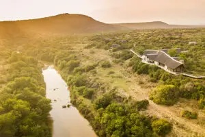 Exterior of Kwandwe Great Fish River Lodge Kwandwe Private Game Reserve in South Africa.
