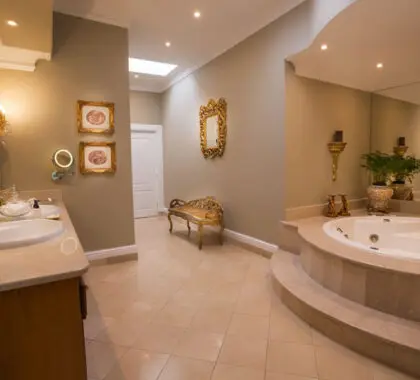 Luxurious bathrooms.