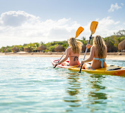 Azura offers a range of water-based activities, like kayaking.