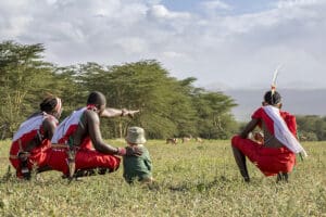 Guerreros masai y samburu, que guiarán a los huéspedes durante toda su estancia.