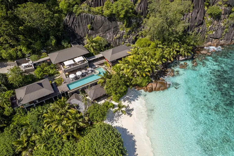 The Three Bedroom Royal Suite and beach.