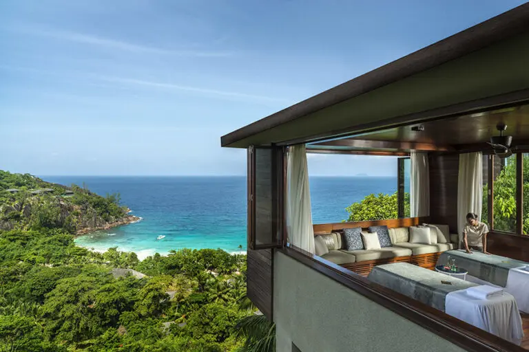 The view from the couples double treatment room at the Hilltop Spa.