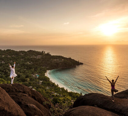 Sublime views while participating in a yoga class. 