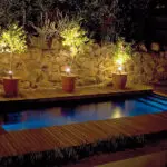 Piscina de noche.