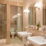 Generous bathrooms are clad in marble and offer a tranquil and opulent space to unwind after the day.

