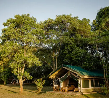Exterior de la tienda del Governors Camp.