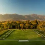 The towering Dassenberg Mountains can be viewed from the beautifully manicured grounds.
